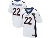 Super Bowl 50 Men Nike NFL Denver Broncos #22 C.J. Anderson Authentic Elite Road White Jersey