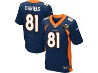 Super Bowl 50 Men Nike NFL Denver Broncos #81 Owen Daniels Authentic Elite Navy Blue Jersey