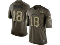 Super Bowl 50 Men Nike NFL Nike Denver Broncos Peyton Manning Green Salute To Service Limited Jersey