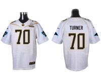 Super Bowl 50 Nike Carolina Panthers #70 Trai Turner Men Elite White Jerseys