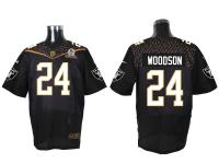 Super Bowl 50 Nike Oakland Raiders #24 Charles Woodson Men Elite Black Jerseys