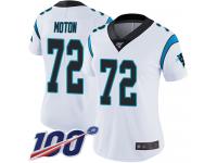 Taylor Moton Women's White Limited Jersey #72 Football Road Carolina Panthers 100th Season Vapor Untouchable