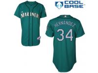 Teal Green Felix Hernandez Women #34 Majestic MLB Seattle Mariners Cool Base Alternate Jersey