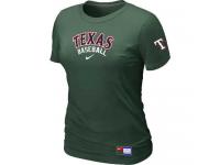 Texas Rangers Nike Women Short Sleeve Practice T-Shirt Dark Green