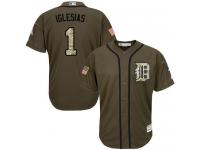 Tigers #1 Jose Iglesias Green Salute to Service Stitched Baseball Jersey