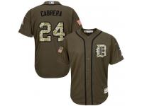 Tigers #24 Miguel Cabrera Green Salute to Service Stitched Baseball Jersey