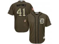 Tigers #41 Victor Martinez Green Salute to Service Stitched Baseball Jersey