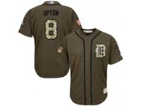 Tigers #8 Justin Upton Green Salute to Service Stitched Baseball Jersey