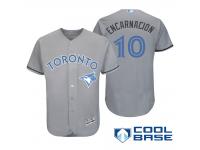 Toronto Blue Jays #10 Edwin Encarnacion Majestic Gray Fashion 2016 Father's Day Cool Base Jersey