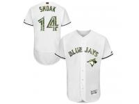 Toronto Blue Jays #14 Justin Smoak Majestic 2016 Memorial Day Fashion Flexbase Authentic Collection Player Jersey - White