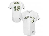 Toronto Blue Jays #18 Darwin Barney Majestic 2016 Memorial Day Fashion Flexbase Authentic Collection Player Jersey - White