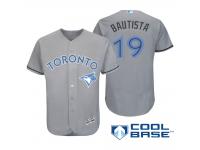 Toronto Blue Jays #19 Jose Bautista Majestic Gray Fashion 2016 Father's Day Cool Base Jersey