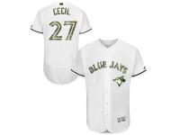 Toronto Blue Jays #27 Brett Cecil Majestic 2016 Memorial Day Fashion Flexbase Authentic Collection Player Jersey - White