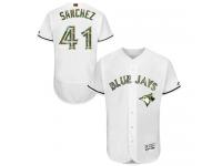 Toronto Blue Jays #41 Aaron Sanchez Majestic 2016 Memorial Day Fashion Flexbase Authentic Collection Player Jersey - White