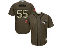 Toronto Blue Jays #55 Russell Martin Green Salute to Service Stitched Baseball Jersey