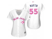 Toronto Blue Jays #55 Russell Martin Women Majestic 2016 Monther's Day Cool Base Jersey - White