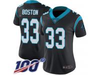 Tre Boston Women's Black Limited Jersey #33 Football Home Carolina Panthers 100th Season Vapor Untouchable