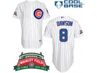 White Andre Dawson Men #8 Majestic MLB Chicago Cubs Cool Base Home Jersey