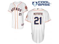 White Andy Pettitte Men #21 Majestic MLB Houston Astros Cool Base Home Jersey