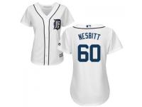 White Angel Nesbitt Women #60 Majestic MLB Detroit Tigers 2016 New Cool Base Jersey