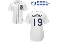 White Anibal Sanchez Men #19 Majestic MLB Detroit Tigers Cool Base Home Jersey