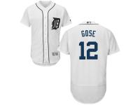 White Anthony Gose Men #12 Majestic MLB Detroit Tigers Flexbase Collection Jersey