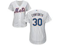 White Authentic Michael Conforto Women's Jersey #30 Cool Base MLB New York Mets Majestic Home