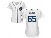 White Blaine Hardy Women #65 Majestic MLB Detroit Tigers 2016 New Cool Base Jersey