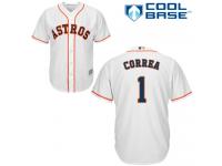 White Carlos Correa Youth #1 Majestic MLB Houston Astros Cool Base Home Jersey