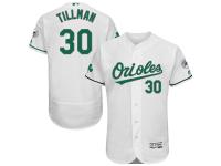 White Celtic Chris Tillman Men #30 Majestic MLB Baltimore Orioles Flexbase Collection Jersey