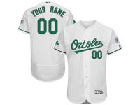 White Celtic Customized Men Majestic MLB Baltimore Orioles Flexbase Collection Jersey