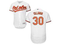 White Chris Tillman Men #30 Majestic MLB Baltimore Orioles Flexbase Collection Jersey