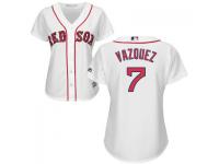 White Christian Vazquez Women #7 Majestic MLB Boston Red Sox 2016 New Cool Base Jersey