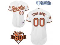White Customized Men Majestic MLB Baltimore Orioles Cool Base Home Jersey