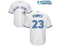 White Dalton Pompey Men #23 Majestic MLB Toronto Blue Jays Cool Base Home Jersey