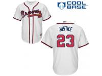 White David Justice Men #23 Majestic MLB Atlanta Braves Cool Base Home Jersey