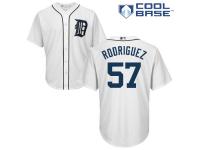 White Francisco Rodriguez Men #57 Majestic MLB Detroit Tigers Cool Base Home Jersey
