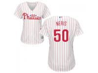 White Hector Neris Women #50 Majestic MLB Philadelphia Phillies 2016 New Cool Base Jersey