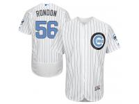 White Hector Rondon Men #56 Majestic MLB Chicago Cubs 2016 Father Day Fashion Flex Base Jersey