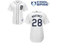 White J. D. Martinez Men #28 Majestic MLB Detroit Tigers Cool Base Home Jersey