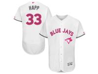 White J.A. Happ Men #33 Majestic MLB Toronto Blue Jays 2016 Mother Day Fashion Flex Base Jersey