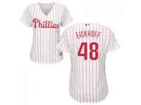 White Jerad Eickhoff Women #48 Majestic MLB Philadelphia Phillies 2016 New Cool Base Jersey