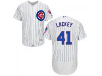 White John Lackey Men #41 Majestic MLB Chicago Cubs Flexbase Collection Jersey