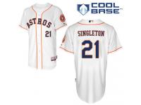 White Jon Singleton Men #21 Majestic MLB Houston Astros Cool Base Home Jersey
