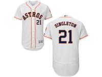 White Jon Singleton Men #21 Majestic MLB Houston Astros Flexbase Collection Jersey
