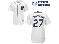 White Jordan Zimmermann Men #27 Majestic MLB Detroit Tigers Cool Base Home Jersey