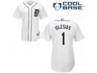 White Jose Iglesias Women #1 Majestic MLB Detroit Tigers Cool Base Home Jersey