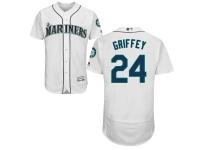 White Ken Griffey Men #24 Majestic MLB Seattle Mariners Flexbase Collection Jersey