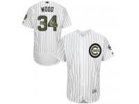 White Kerry Wood Men #34 Majestic MLB Chicago Cubs 2016 Memorial Day Fashion Flex Base Jersey