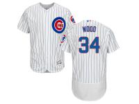 White Kerry Wood Men #34 Majestic MLB Chicago Cubs Flexbase Collection Jersey